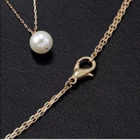 14k gold plated faux pearl necklace - Picture 3 of 5